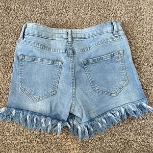Jessica Simpson Light Blue Denim Fringe Hem Shorts